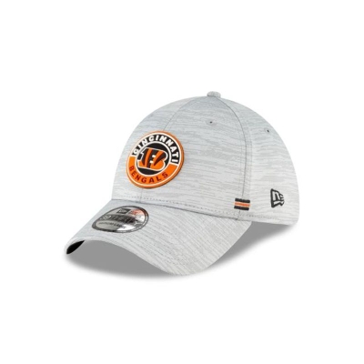 Grey Cincinnati Bengals Hat - New Era NFL Official NFL Fall Sideline 39THIRTY Stretch Fit Caps USA5278093